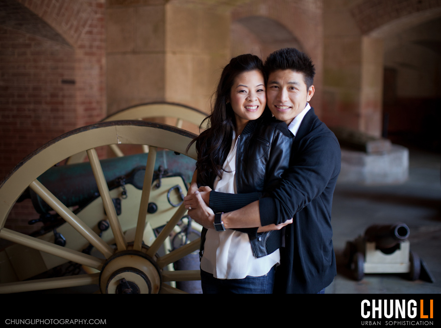 san francisco fort point engagement photo