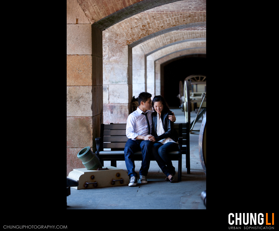 san francisco fort point engagement photo