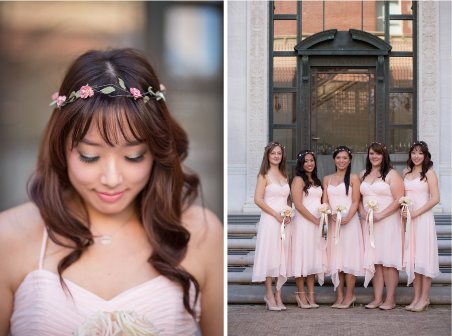 flood mansion wedding pastel pink dress