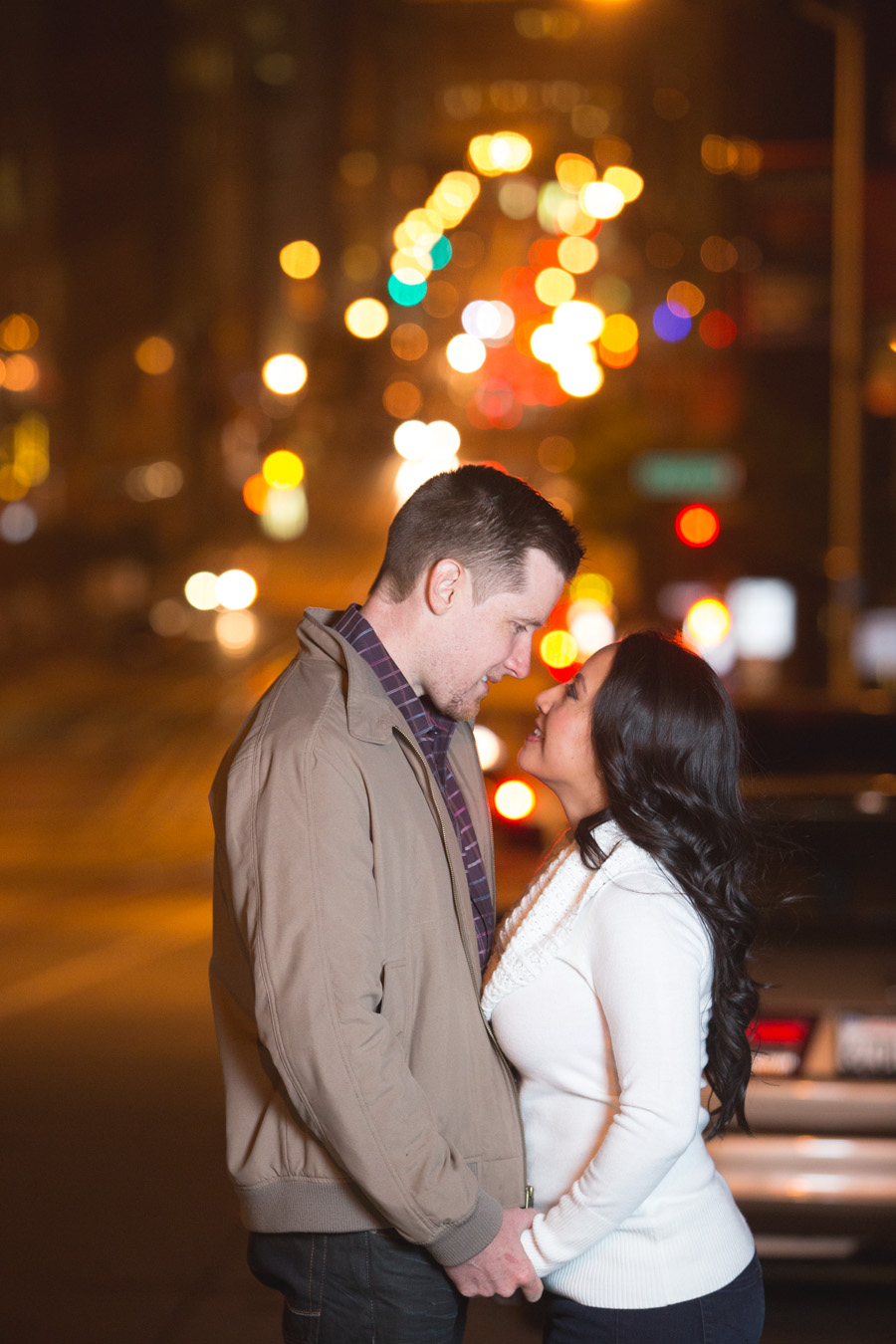 evening engagement san francisco cable car