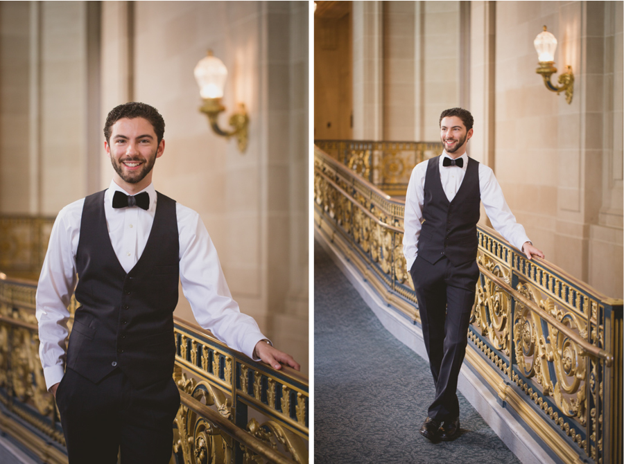 san francisci city hall wedding photographer vintage dress