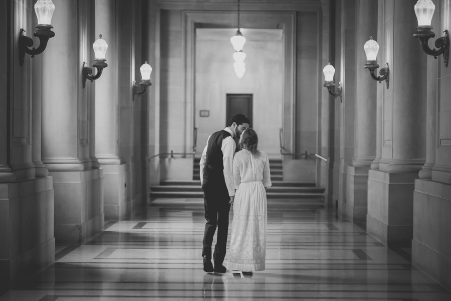 san francisci city hall wedding photographer vintage dress