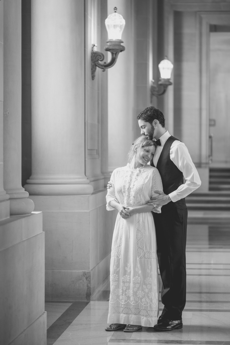 san francisco city hall vintage wedding photographer